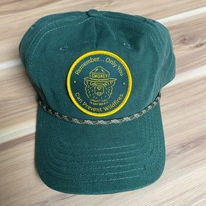 NWT Smokey the Bear - Only You Can Prevent Forest Fires Green Adjustable Hat